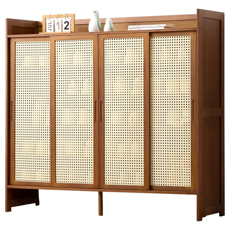 

Tall vertical entry cabinet integrated door corridor with extremely narrow household shoe rack