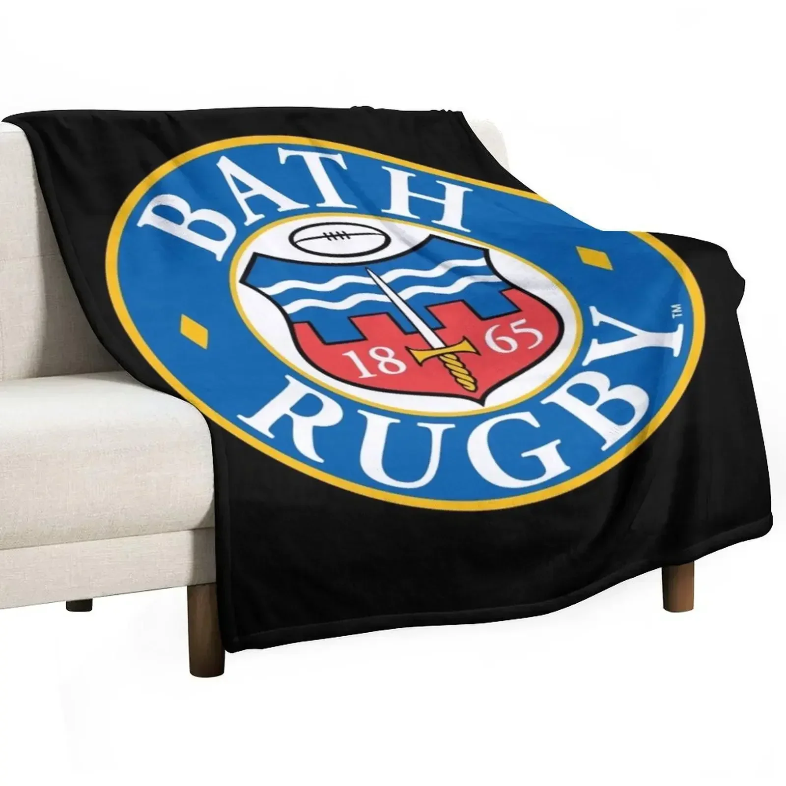 

Bath Rugby Logo Throw Blanket warm winter Cute Plaid Luxury Designer Blankets