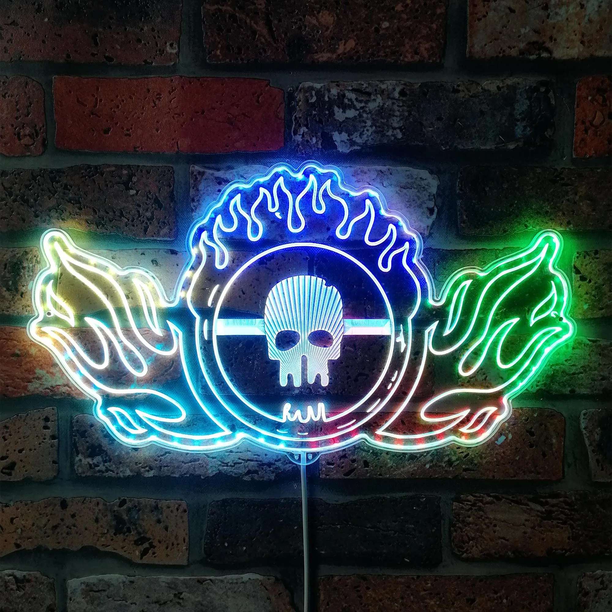 Wasteland Mad Max Skull Dynamic RGB Edge Lit LED Sign, Game Room Decor, Gaming Night Light