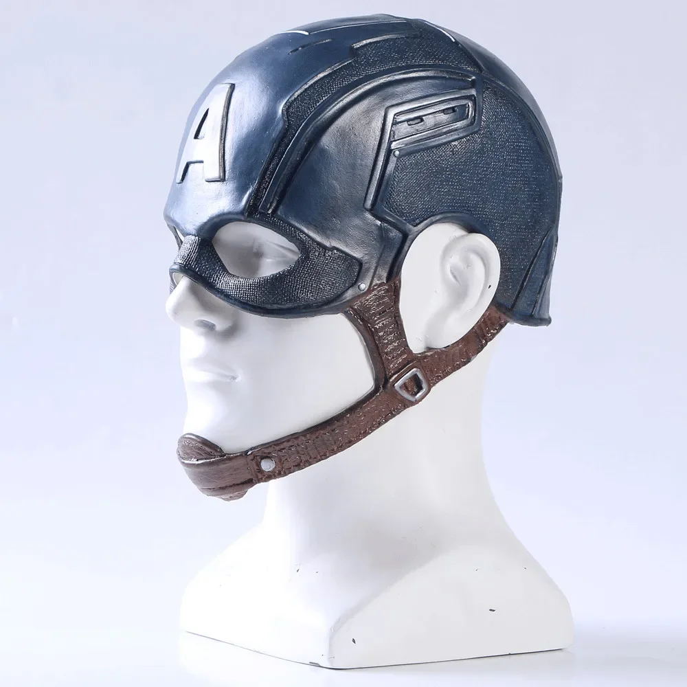 Disfraz de superhéroe de Capitán América, máscara de CA de la guerra Civil, Steven Rogers, casco de látex, vestido de lujo para fiesta, accesorios de espectáculo de escenario de Anime