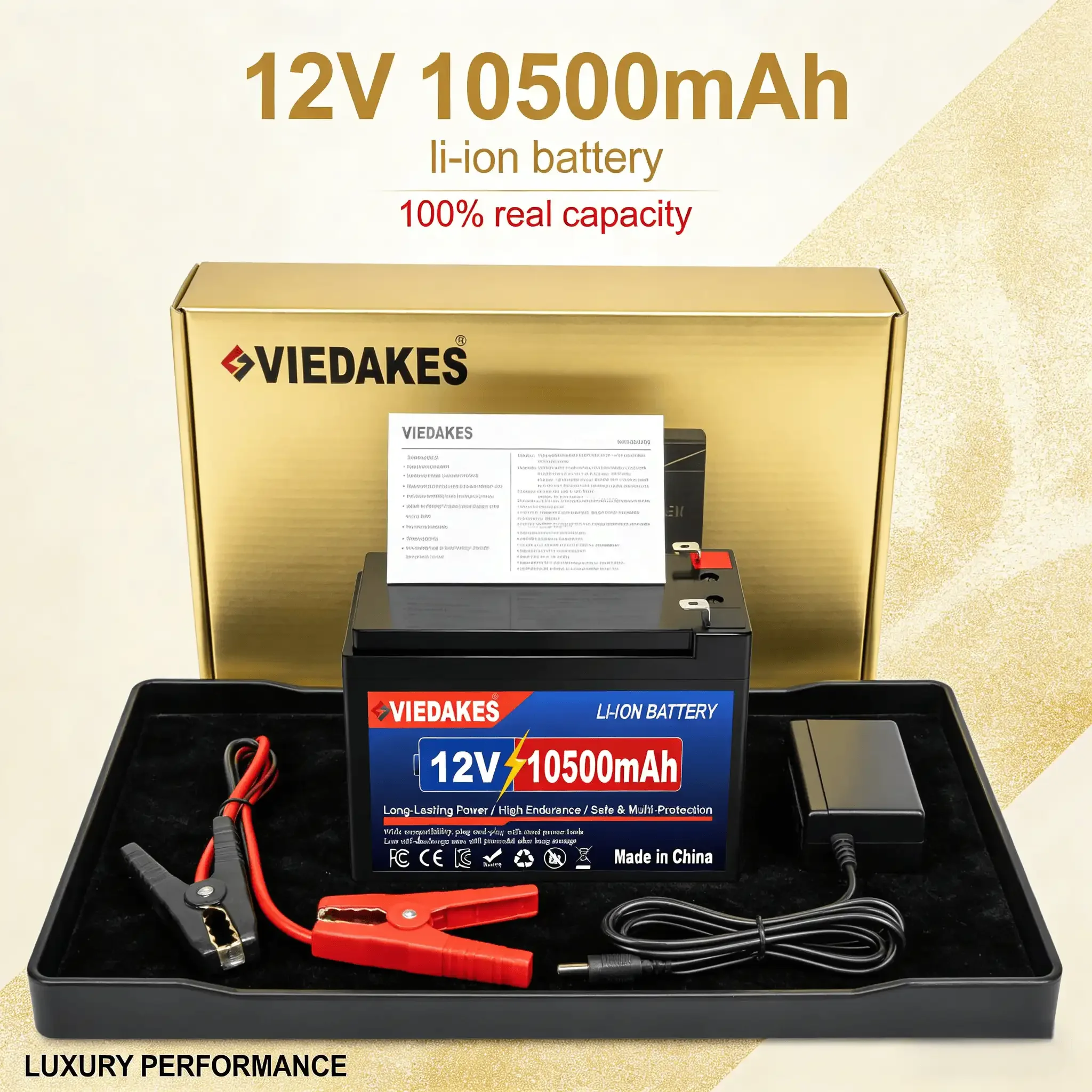 

100% Real Capacity 12V 10500mAh Li-ion Battery Rechargeable Lithium Pack for Camping Scooter Power Bank EU Warehouse