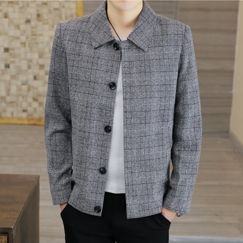 

The Main Promotion of New Suits Slim-fit Plaid Pattern Single West Coat + Casual Personality Suit Comfortable Men's Clothing