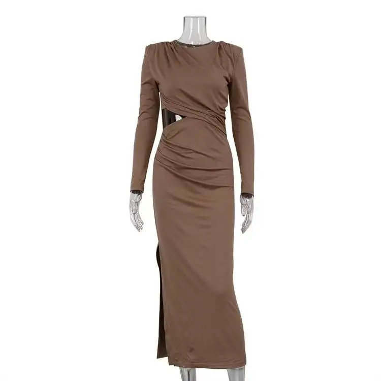 กระโปรงทรงเอเอวสูงผ่าข้าง ดีไซน์เว้าเซ็กซี่ แขนยาวเข้ารูป ทรงสลิม สำหรับผู้หญิง สไตล์ลำลอง เหมาะกับฤดูใบไม้ร่วงและฤดูหนาว...