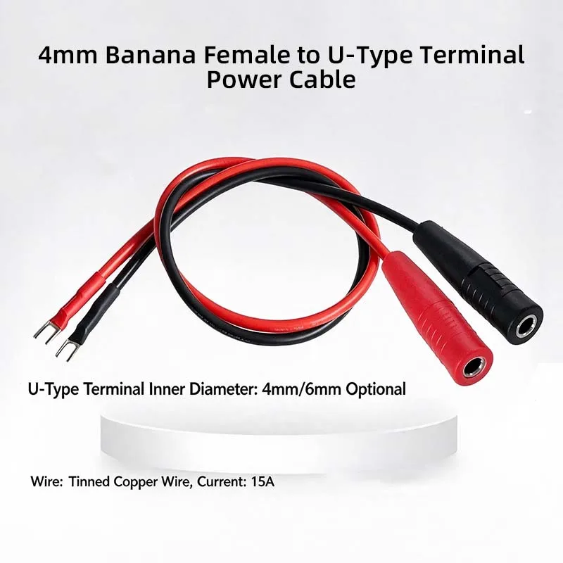 1PCS 4.0mm Banana Plug to 4/6mm U-Terminal, 2 sq. mm, B6 Balanced Charger Lithium-Ion Battery Connection Cable