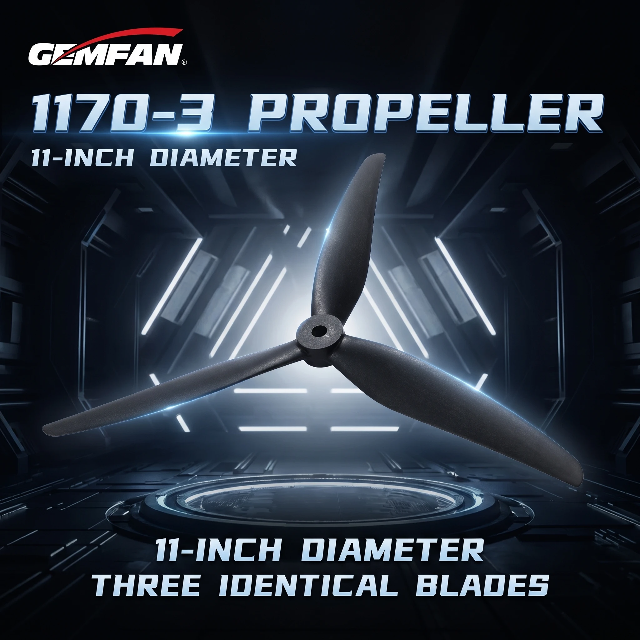 2 Paar Gemfan 1170 11X7X3 3-Blatt 11-Zoll Glasfaser-Nylon-Propeller CW CCW Cinelifter Macro Quad Propeller LR8 RC FPV X-Class Drohne – Detail 10