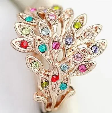 Italina Rigant Elegant Geunie Austrian Peacock Ring Rings For women With Austrian Crystal Stellux C1#RG96496