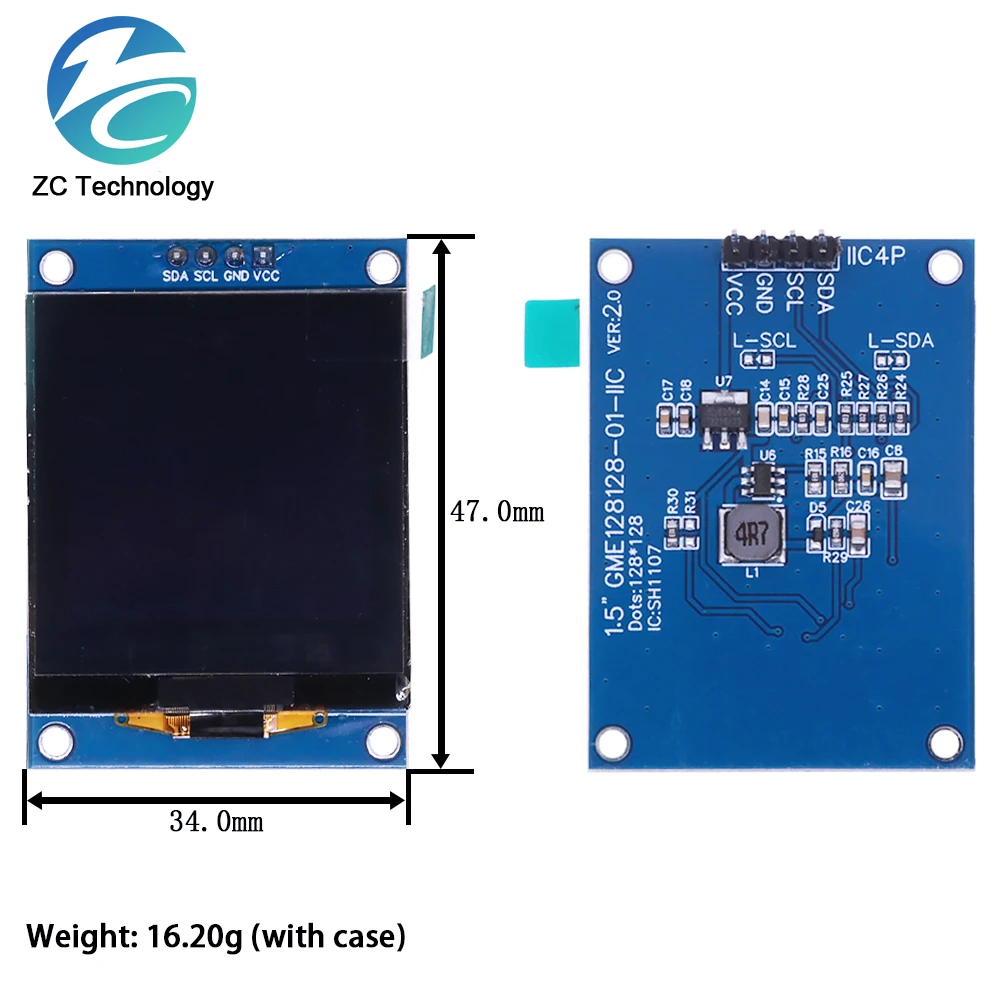 ALLE NEUE 1,5 Zoll 128x128 OLED Shield Screen Modul Hochwertiges Produkt Für Raspberry Pi Für STM32 Für Arduino