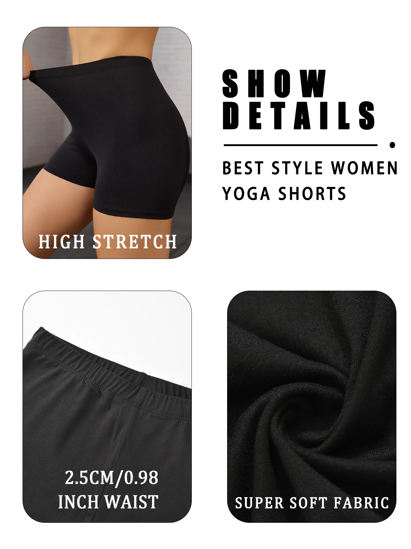 2 pack Women's Cycling Workout Biker Shorts, Super Soft High Elastic Squat Proof Yoga Running Gym Fitness Sports Shorts - Image 4