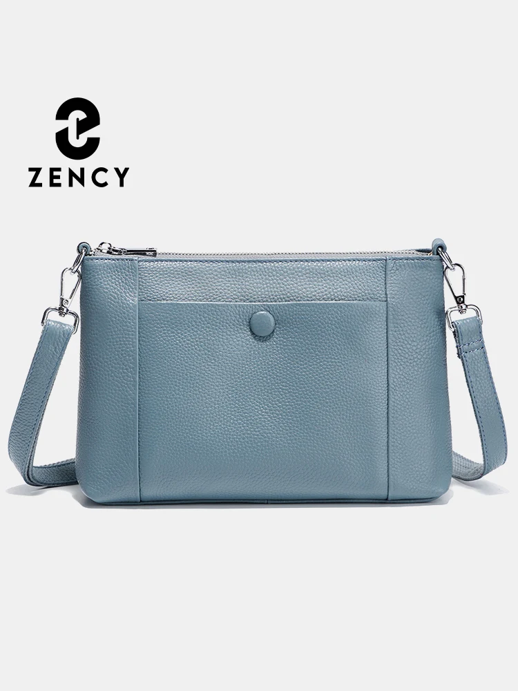 Zency Minimalist Women Purse 2024 Autumn Shoulder Square Cross Over Bag 100% Genuine Leather Small Phone Bag For Commuters Hot