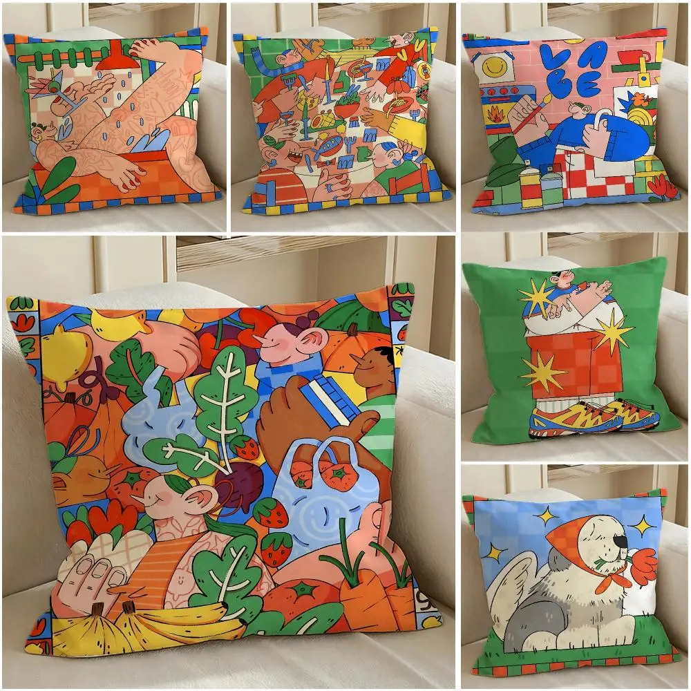 Artist Malen Pazos Cushion Cover Pillow Short Plush Warm CreamStylel Cushion for Living Room Bedroom Sofa Ideal for Gifting