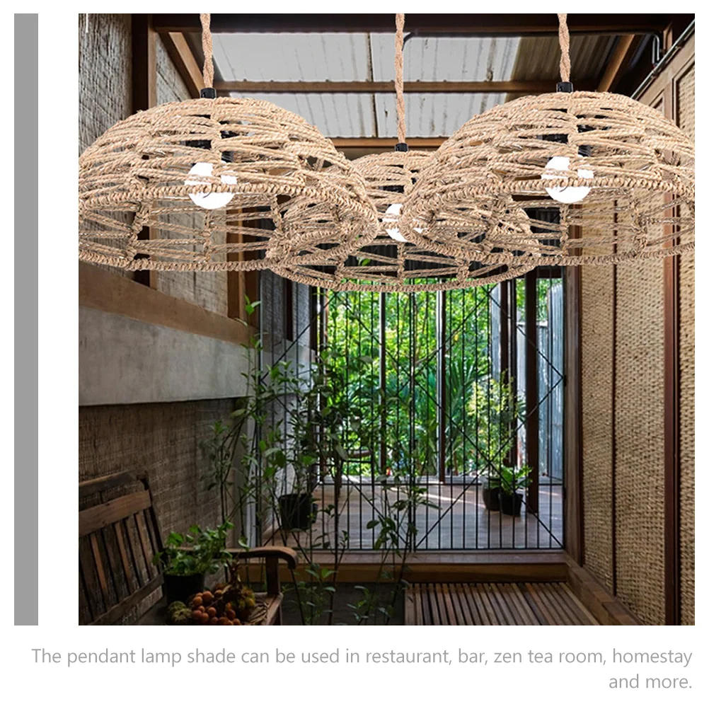 

Тканый абажур в стиле ретро, подвесной светильник в деревенском стиле, абажур для ресторана, кафе-бара, теплая уютная атмосфера, декоративное освещение