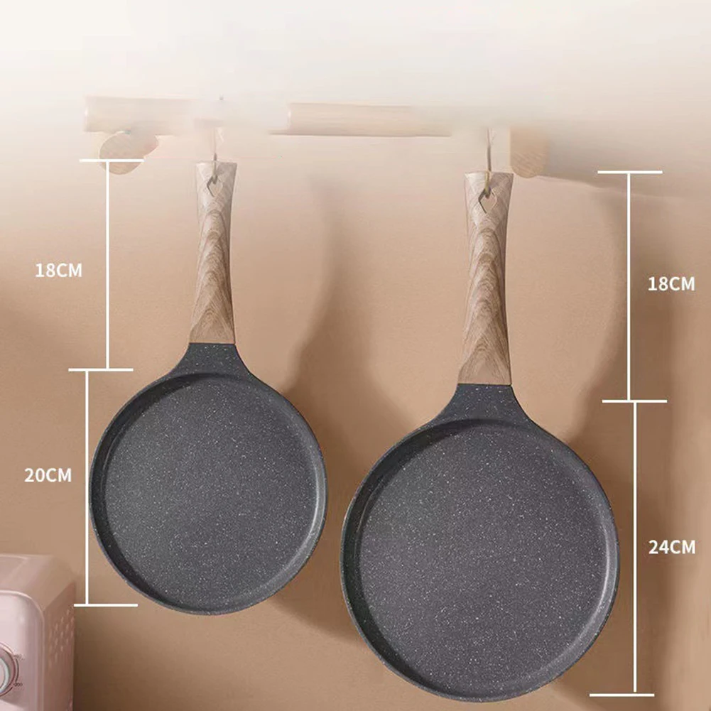 Sturdy Non Aluminium Skillet with Comfortable Wooden Handle Effortless Cleanup and Optimal Cooking Performance
