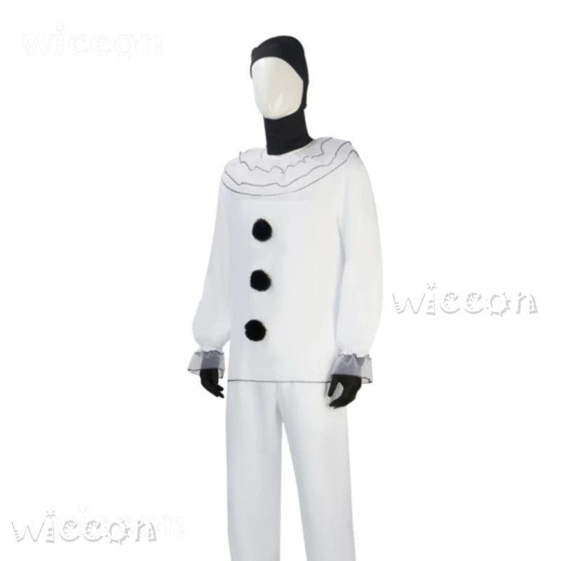 Disfraz de adulto The FreakCircus Pierrot Ghost Clown, disfraz vintage de cosplay, disfraz de anime, juego de terror, disfraz para fiesta de Halloween, traje para actuación.