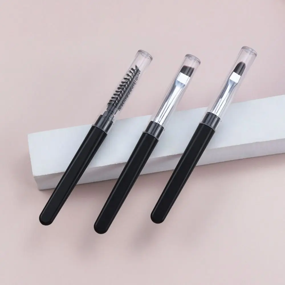 Portable with Dust Cover Makeup Accessories Lip Brush Eyeliner Brush Eyebrows Eyelashes Brush Makeup Tool