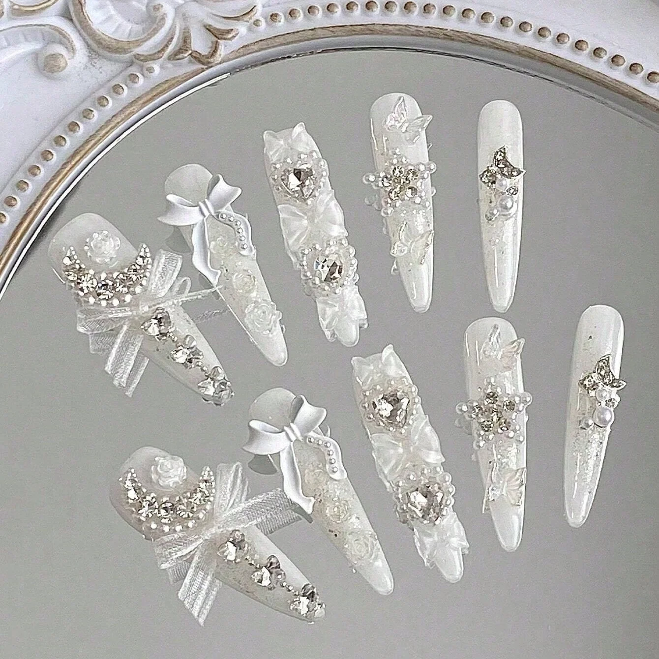 10 Pezzi di Unghie Finte Lungh - Nail Art Wedding recensione e prezzo