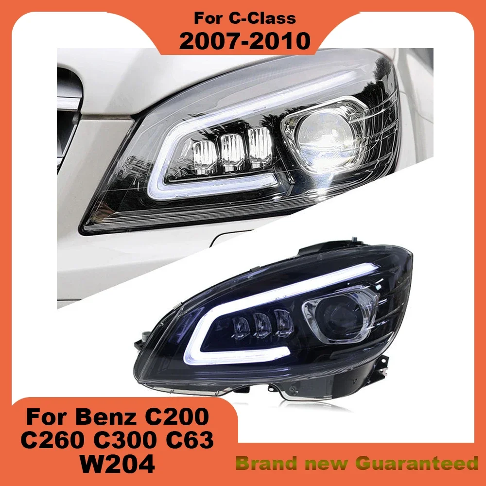 For Mercedes-Benz W204 2007-2010  C-Class C180 C200 C63 Modified LED headlamp Laser Lenses Lamp Head Front Light Accessories