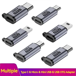 Aluminum Alloy Mini Type C USB Adapter USB 3.0 USB-C OTG Data Transfer Converter for Camera Phone Tablet Notebook U Disk