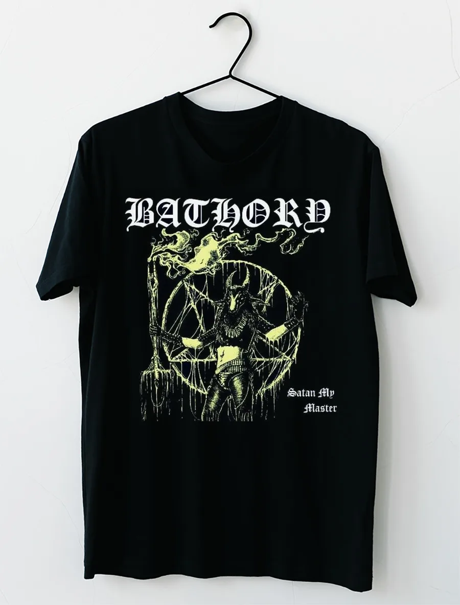 Hot Trend Bathory Band Black Heavy Cotton T-Shirt Gift Halloween  PP865