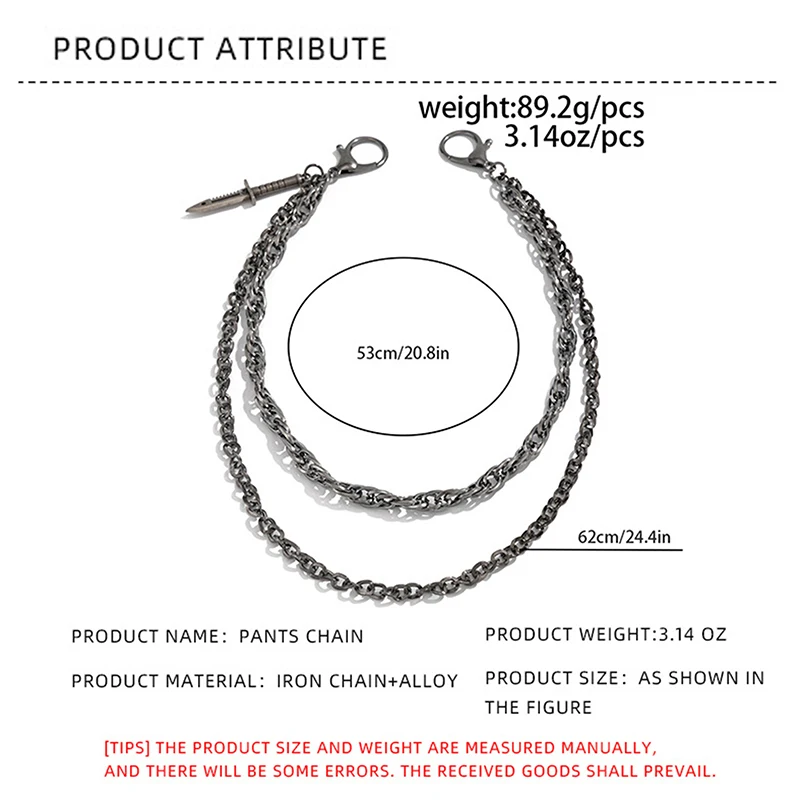 HipHop Goth Creative Pendant Keychain Waist Belt Men Women Vintage Wallet Trouser Hipster Jeans Chain Jewelry〔CC55〕