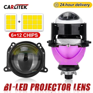 12 + 6 buah Chip Lensa Proyektor Led Bi 3.0 Inci Lampu Halo H4 H7 9005 9006 Lampu Depan Mobil Hella 3R G5 Angel Eyes LED Balok Tinggi Rendah 12 proyektor mini penjualan terbaik h7 - №