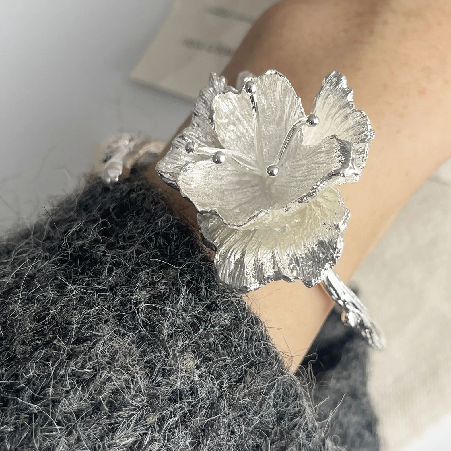 925 فضة أساور للنساء الرجال سلسلة اكسسوارات الاتجاه زهرة شكل قلادة مجوهرات الحفلات هدية