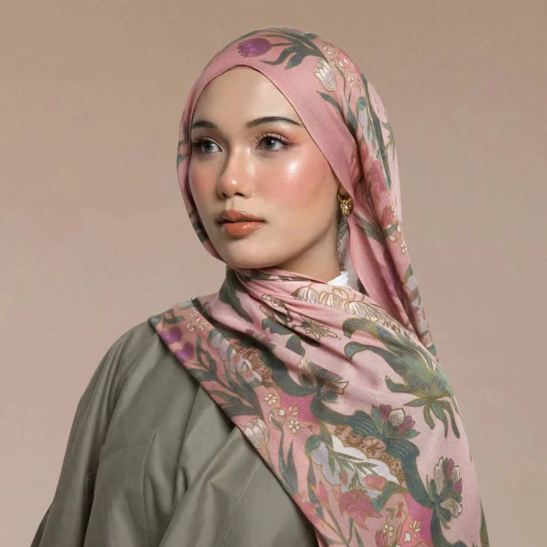 Hot Sale Watercolor Painting Flower Pattern Shawl Modal Women Muslim Hijab Scarf