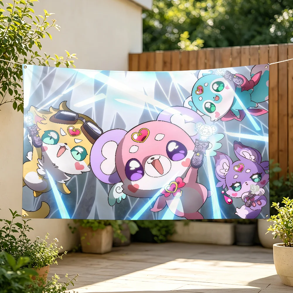 Anime Star D-Detective P-Precure Flag For Sports Matches  Games Parade Rally Holiday Festival Backyard Balcony Club Bar Decor