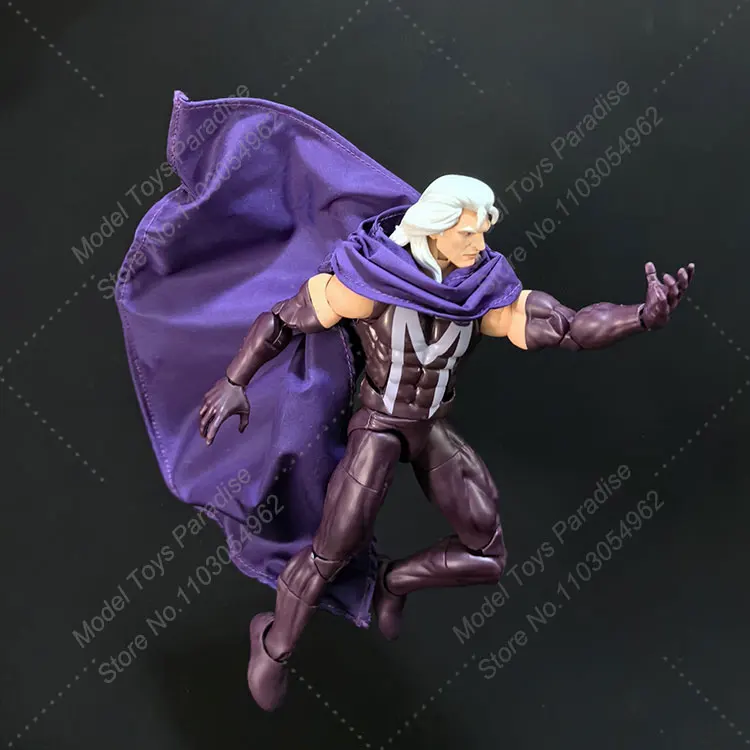 1/12 Men Soldier Magneto Purple Casual Cloak Anime Retro Super Villain Ruler Solid Color Cape Fit 6inch Action Figure Body