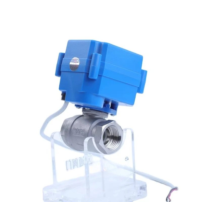 Logo 304 Stainless Steel Electric Water Valve Small 2 Inch 12v 2 Way Double Threaded Actuator Ball Valve