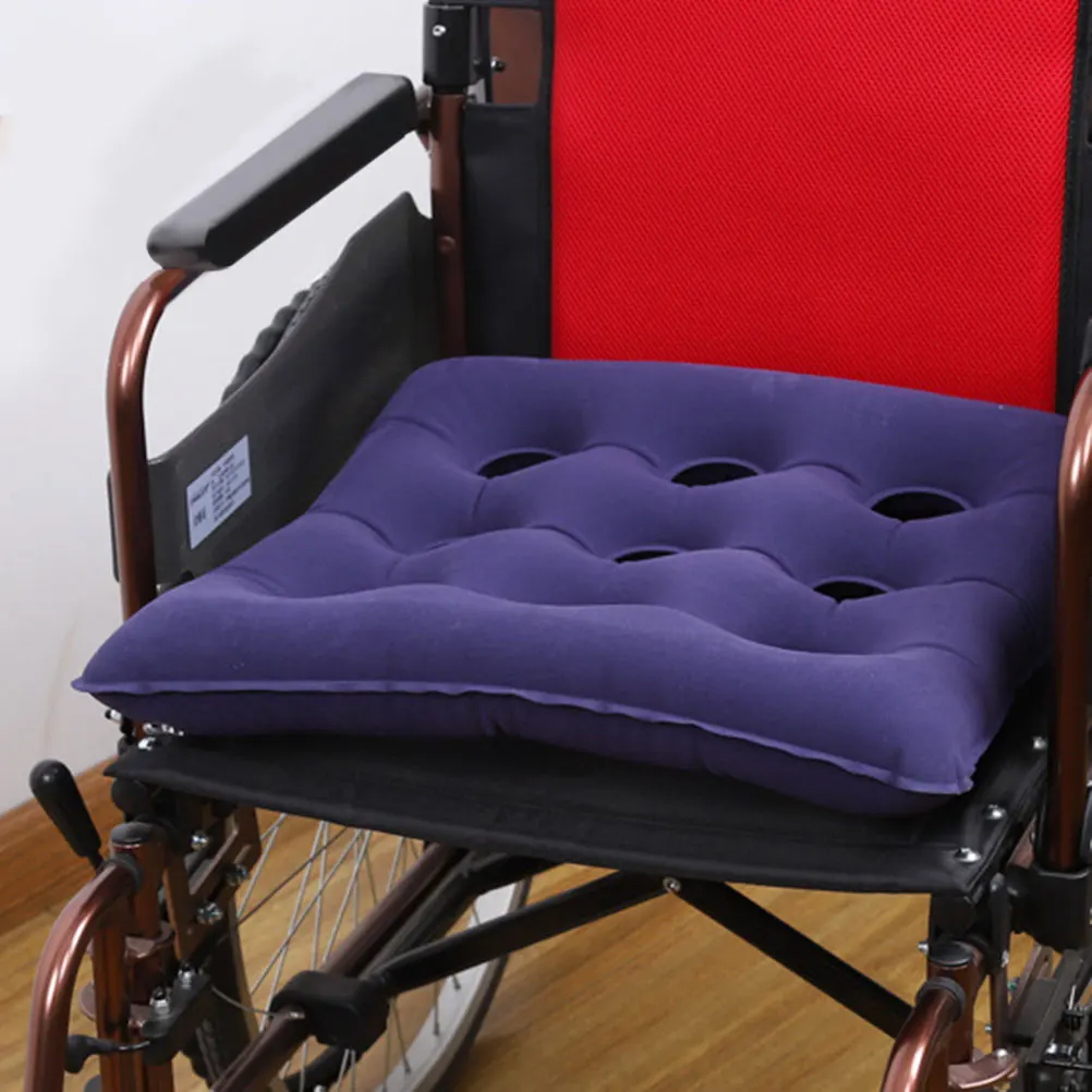 

Medical Air Cushion Anti Bedsore Square Inflatable Wheelchair Cushion Breathable PVC Soft Comfort Lightweight Portable Driving