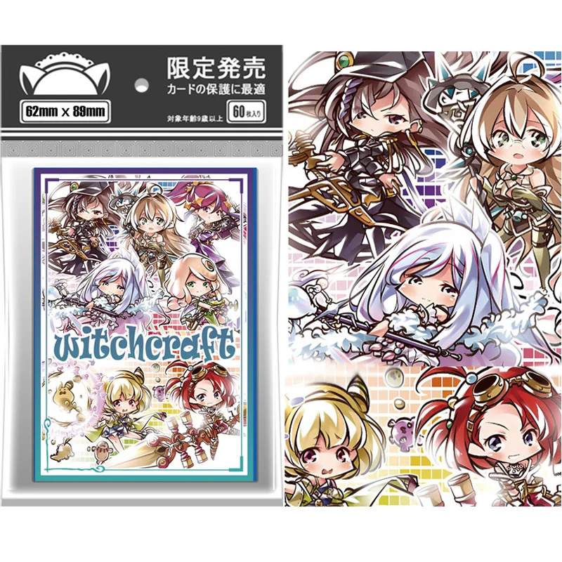 

60 шт./набор Yu-Gi-OH! Защитные чехлы для карт Witchcrafter Flash Card Sleeve, для коллекционных карт аниме-игр, подарок, игрушка, 62*89 мм