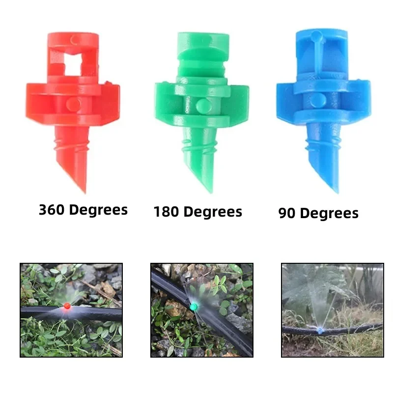 50/100PCS 90/180/360 Degree Refraction Nozzle Garden Sprinkler Garden Agricultural Irrigation Plant Spray Nozzles Irrigation