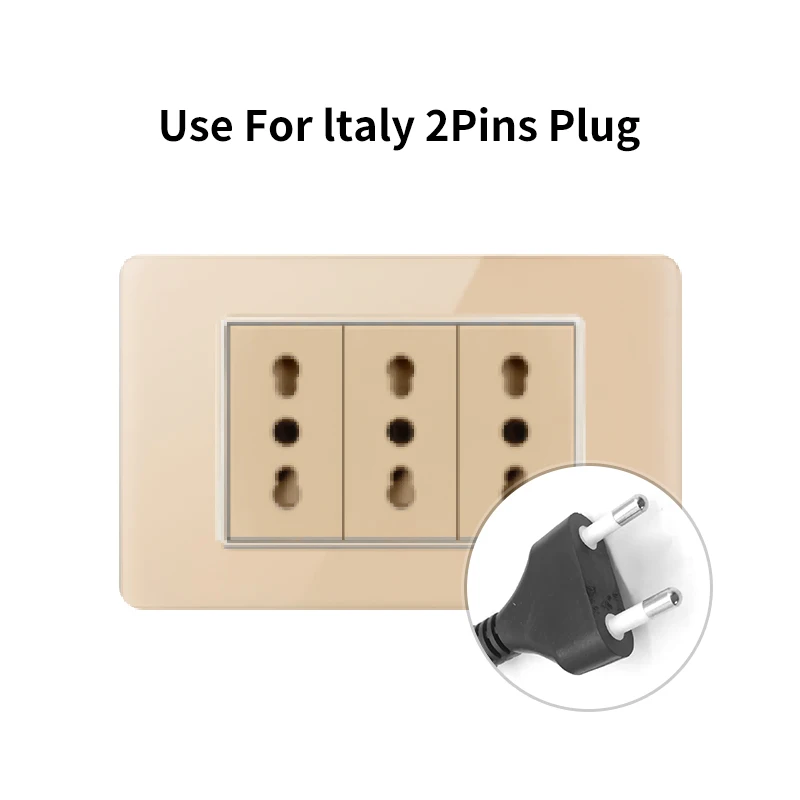 Picture 6: Glass Golden Italian Chilean switch Type-C fast charging 20W plastic panel light switch intelligent dual USB wall plug Eu plug e