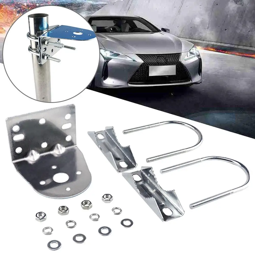 Antenna Pole Mount Kits Antenna Pole Mount Bracket with Double U-Bolts Clamp V Jaw Bracket for Antenna Pole Holder M4L2