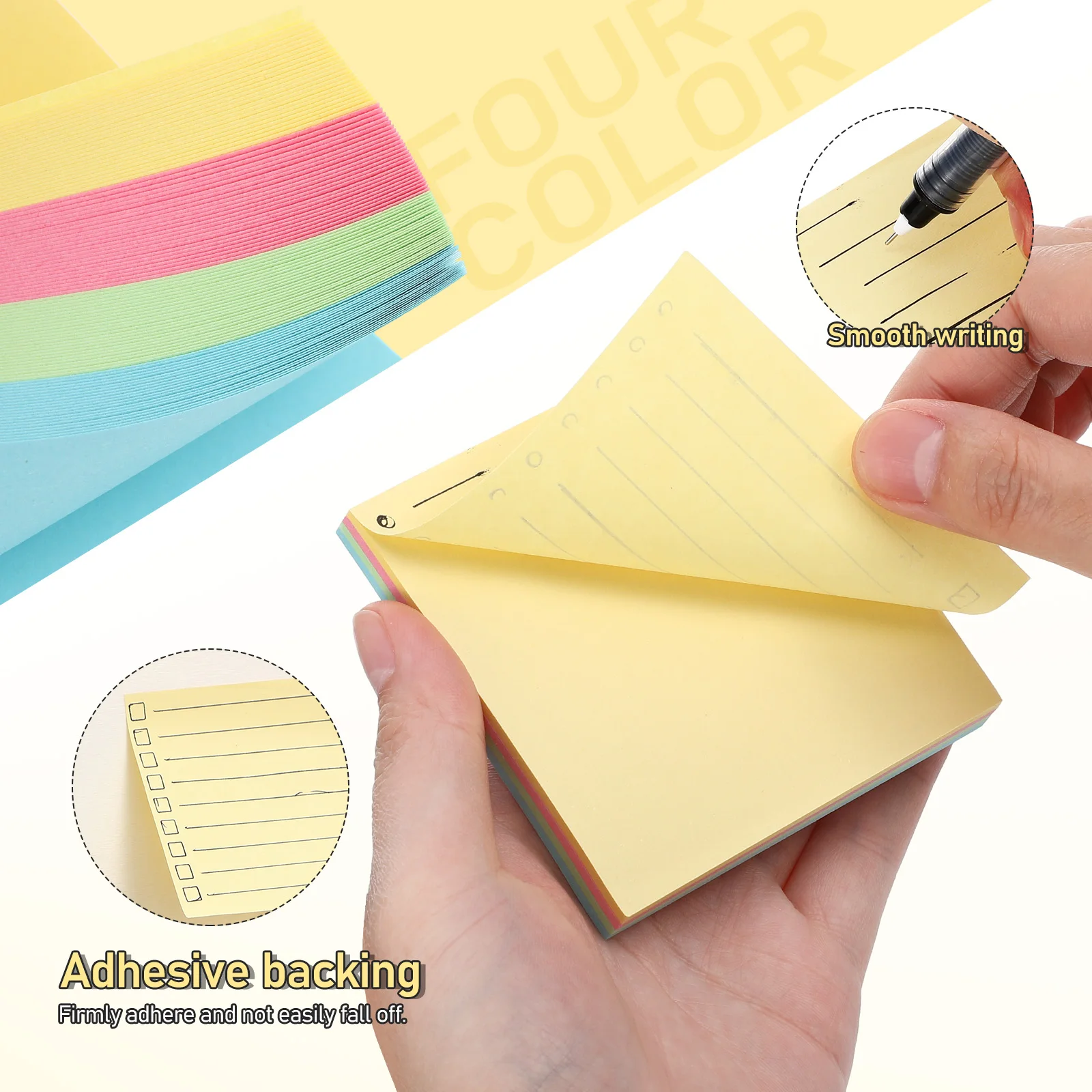 Post-it Notitie Sjabloon Desktop Sticky Notepad Houder Creatieve Notitie Papier Dispenser Label Met Sjabloon Notities Sjabloon Kantoor Notities