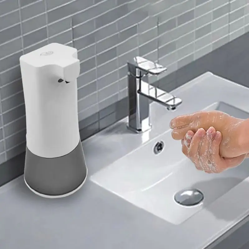 350ml Foaming Automatic Soap Dispenser with Base, Rechargeable Hands free Automatic Foam Soap Dispenser for Bathroom & Kitchen