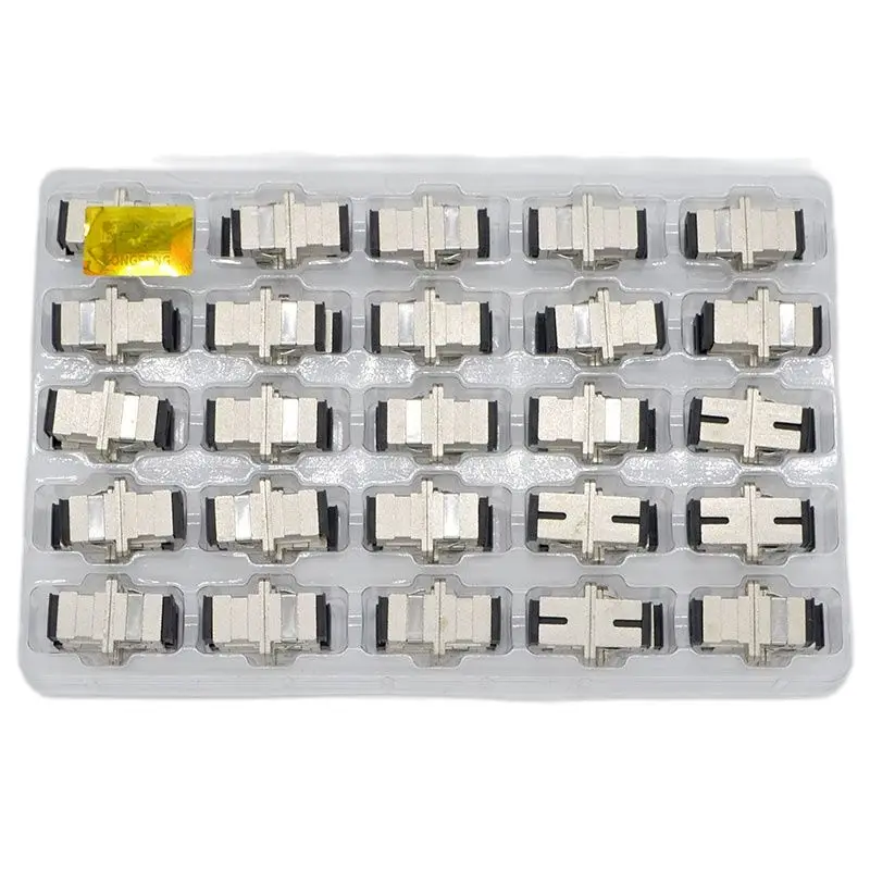 100PCS New Fibra Óptica Adaptador Conector Carrier-Class Metal Flange SC-SC Singlemode Simplex Acoplador Especial Atacado