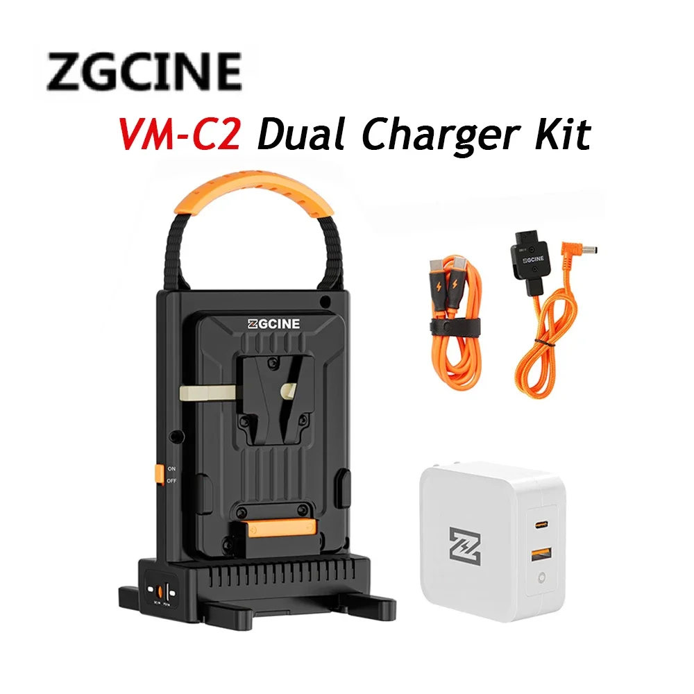 

ZGCINE VM-C2 Dual Charger Kit For V-Mount Battery Charger Support hot Switching Output 100W V-Mount Battery Charger