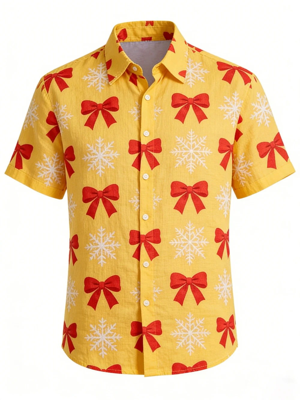 メンズ新しいリネンクリスマススノーフレークモミの木ランタン3Dプリント白シャツハワイアンカジュアルアウトドアパーティー半袖Tシャツ