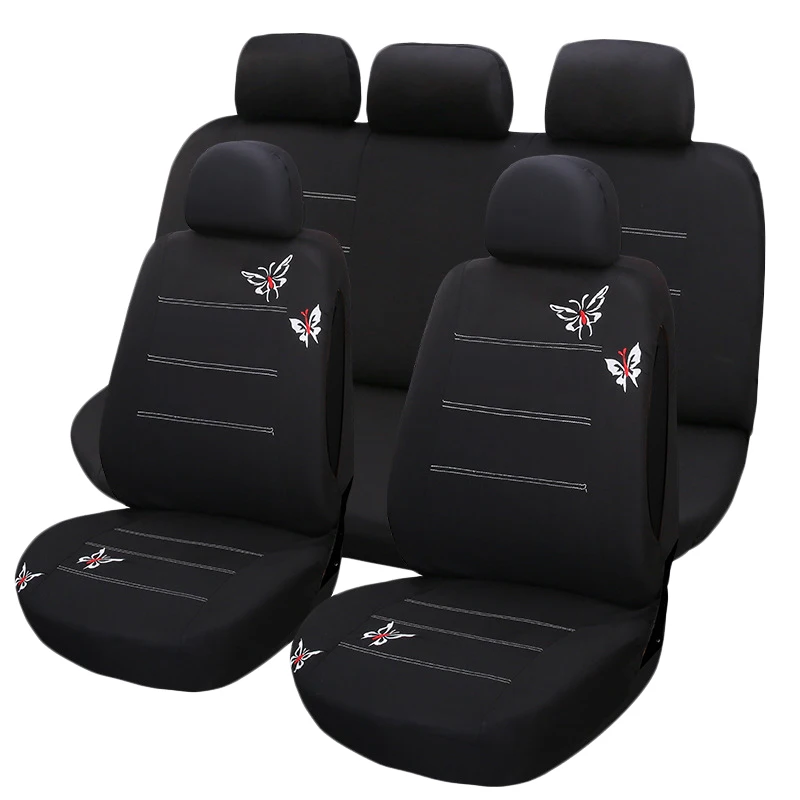 

9Pcs New Butterfly Embroidery Car Seat Cover Universal Fit Most Vehicles Seats Interior