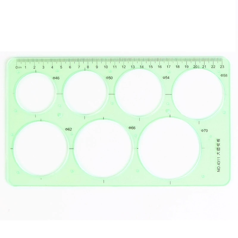 1pc Geometric Template Ruler Professional Plastic Ruler Anti Deformation Multifunction Student Measuring Tool School Stationery