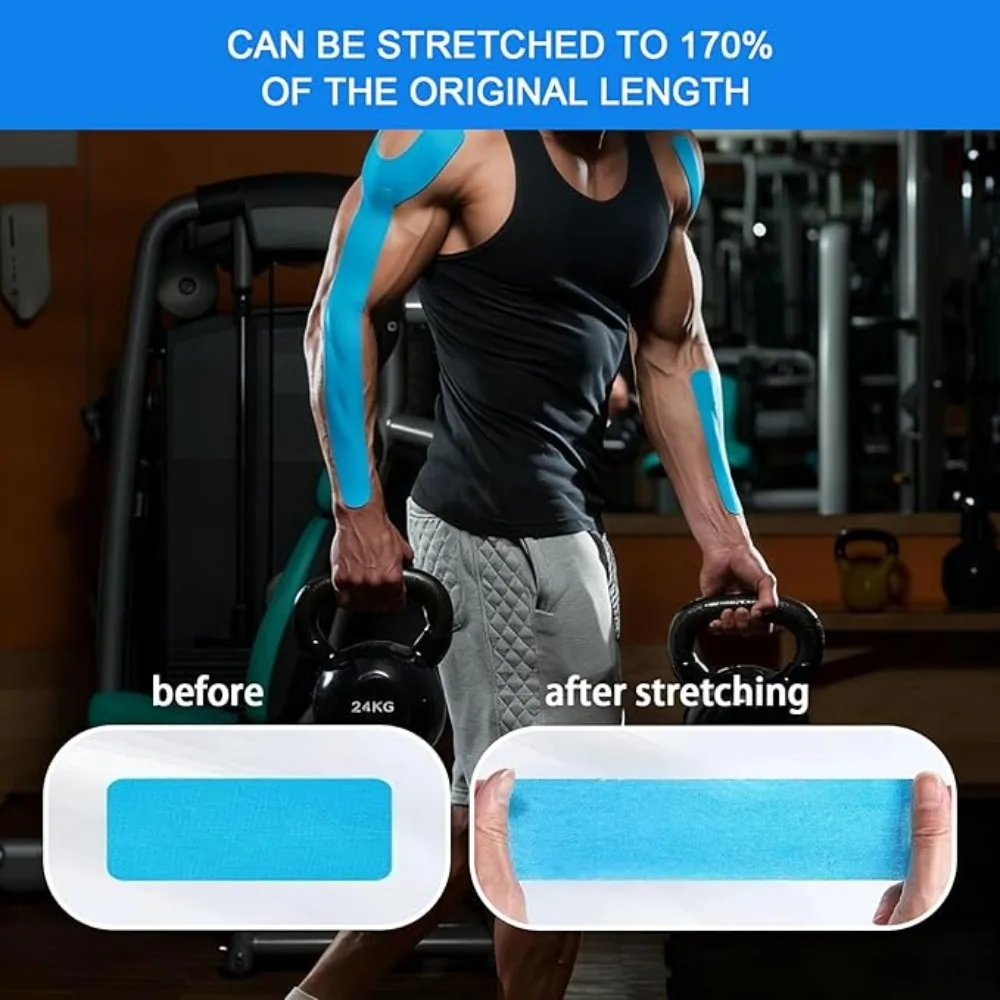 5cmX5m Sports Kinesiology Tape Waterproof Elastic Stickers Athletic Bandage Muscle Tapes Support Pain Relief Recovery Protector