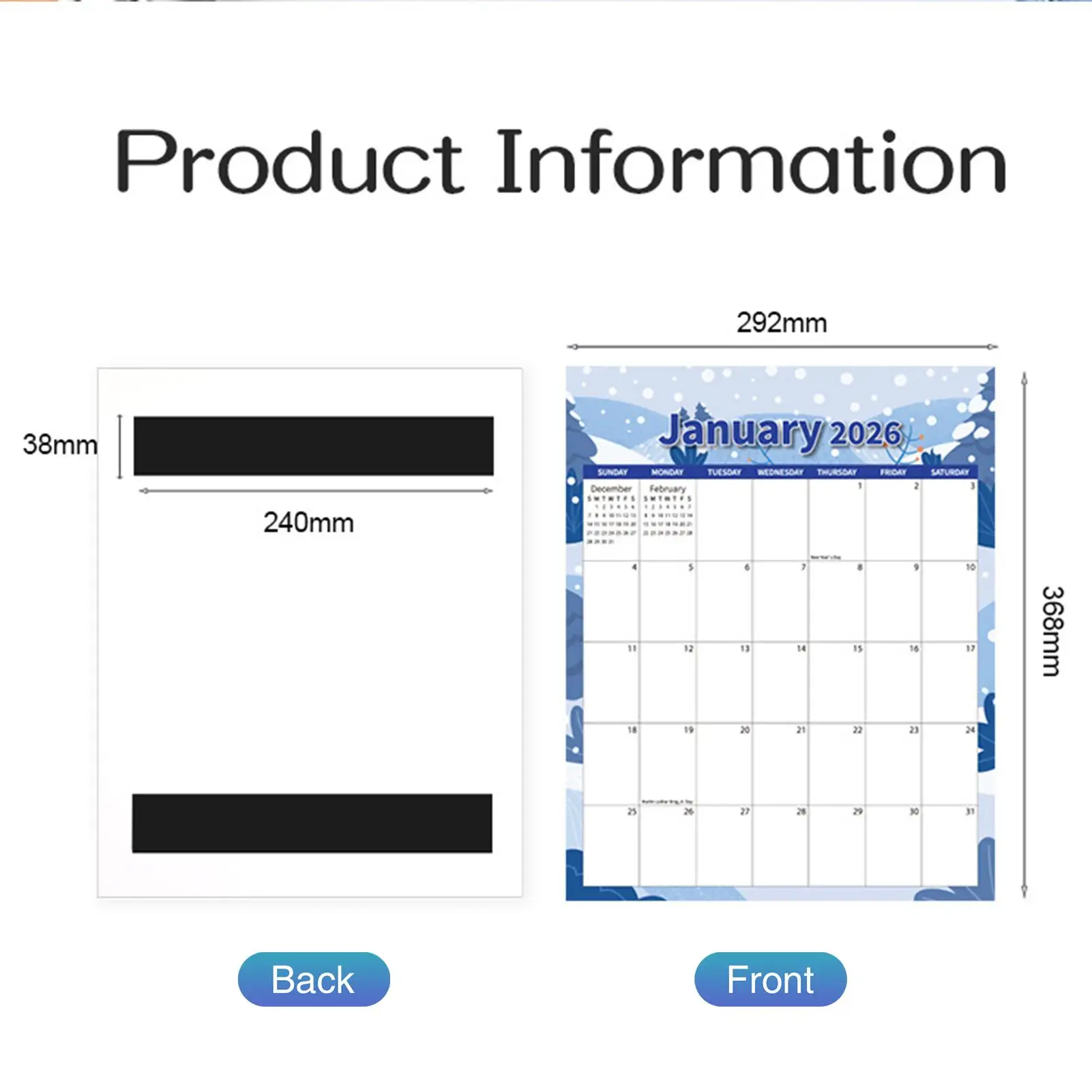 

Magnetic Calendar 2026 12-Month Daily Planning Calendar Smudge-proof Magnetic Schedule Countdown Punch-In Planner for School