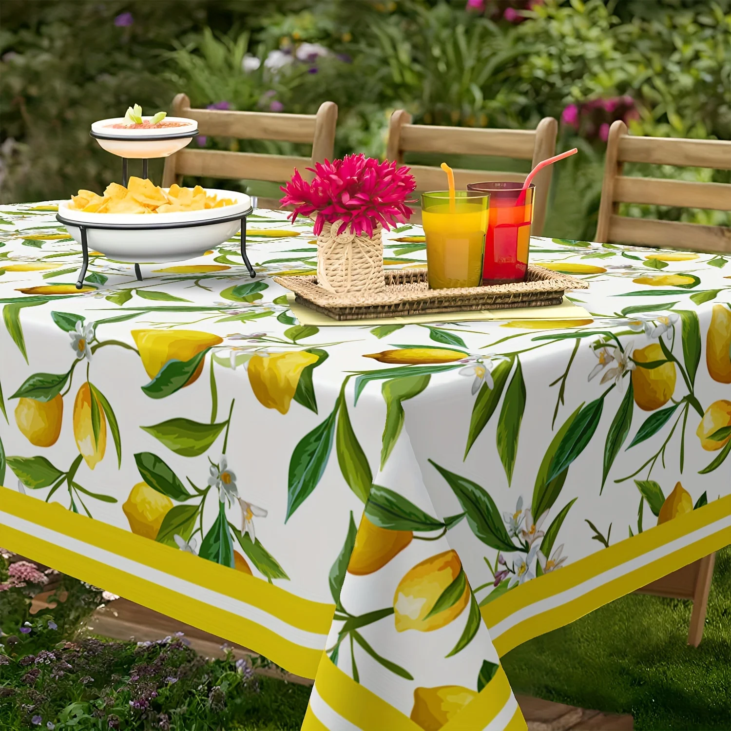 Toalha de mesa retangular flor - Yellow Desk Setup avaliação e preço