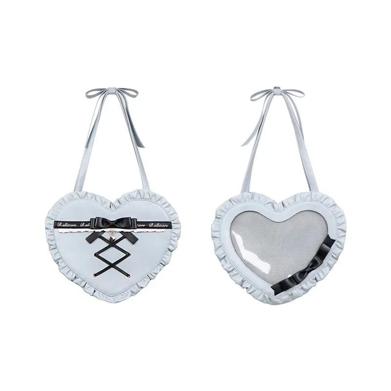 Ita Bag 2024 Elegant Lolita Bag Chic Designed Sweet JK Uniform Heart Shoulder Bags Fungus Popular Trensy Transparent Bolso Mujer