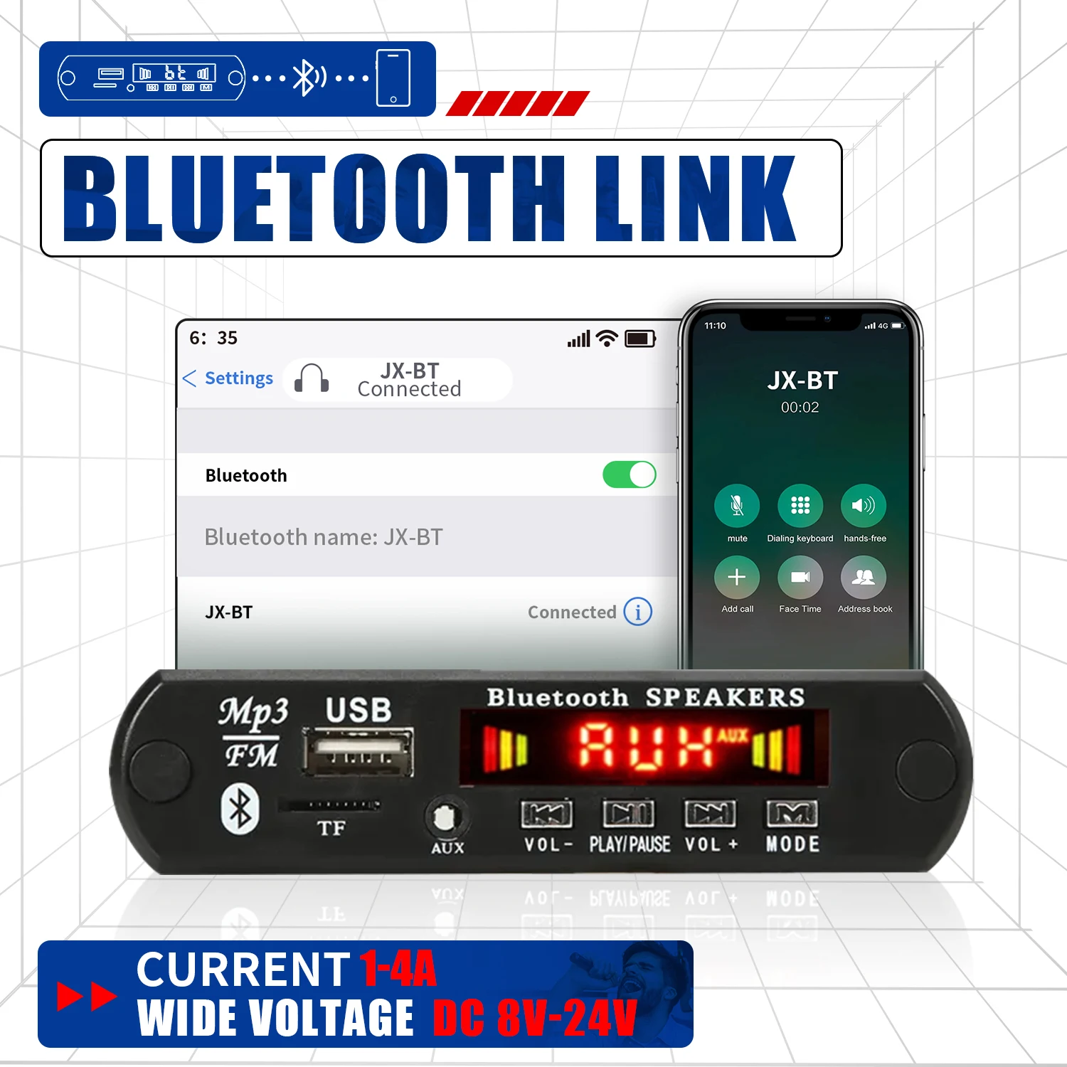 80W 120W Amplifier MP3 Player Module Bluetooth 5.0 Decoder Board 12V 50W 40W Amplifier Car FM Radio Module mp3 players Handsfree