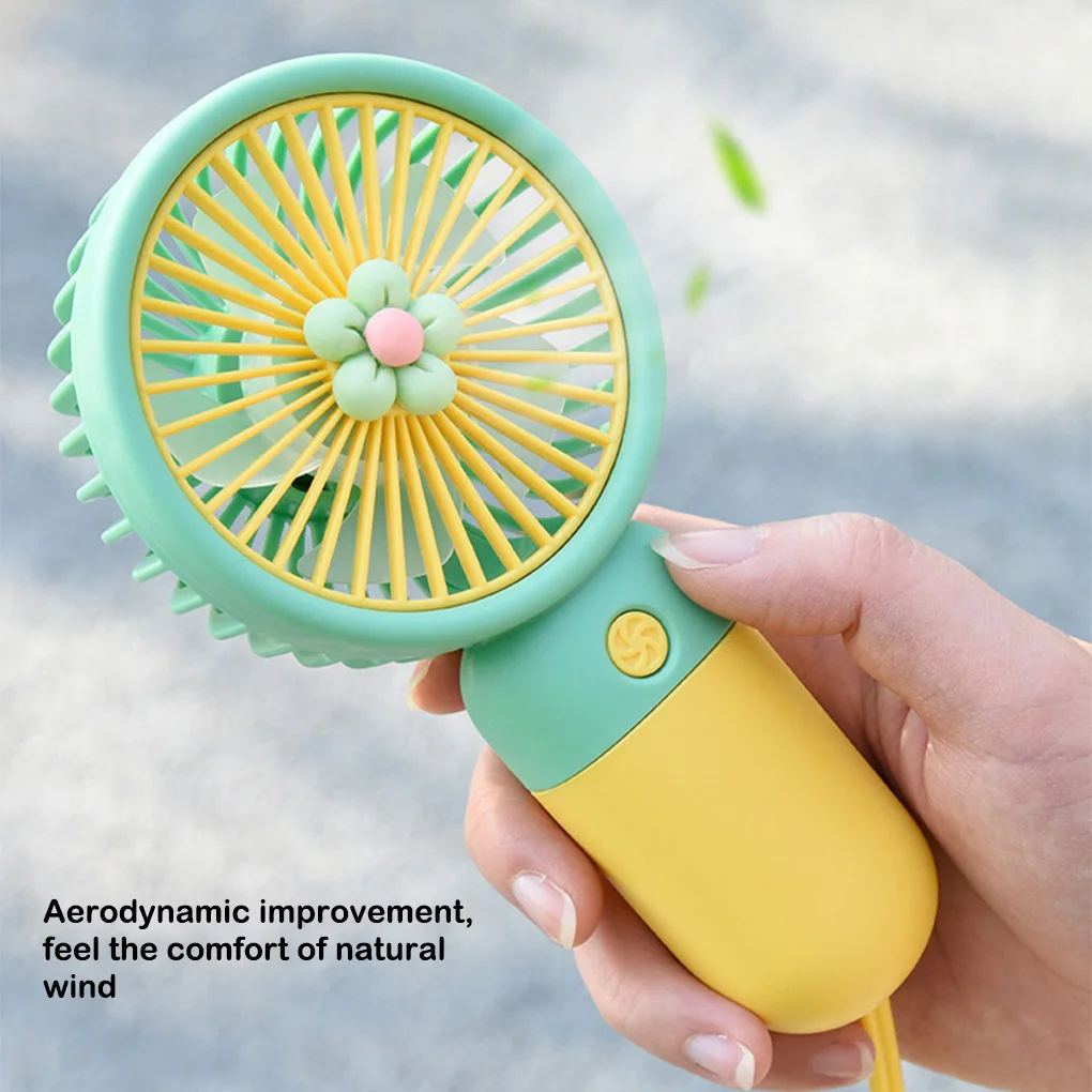 Handheld Charging Fan Cartoon Cute Small Student Charging Small Fan Portable Mini USB Fan Mini Pocket