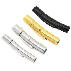 REGELIN 316L Stainless Steel Bayonet Clasp Magnetic Clasps Hooks Hole PushLock Lace Buckle Leather Cord Clasps Bracelet Jewelry
