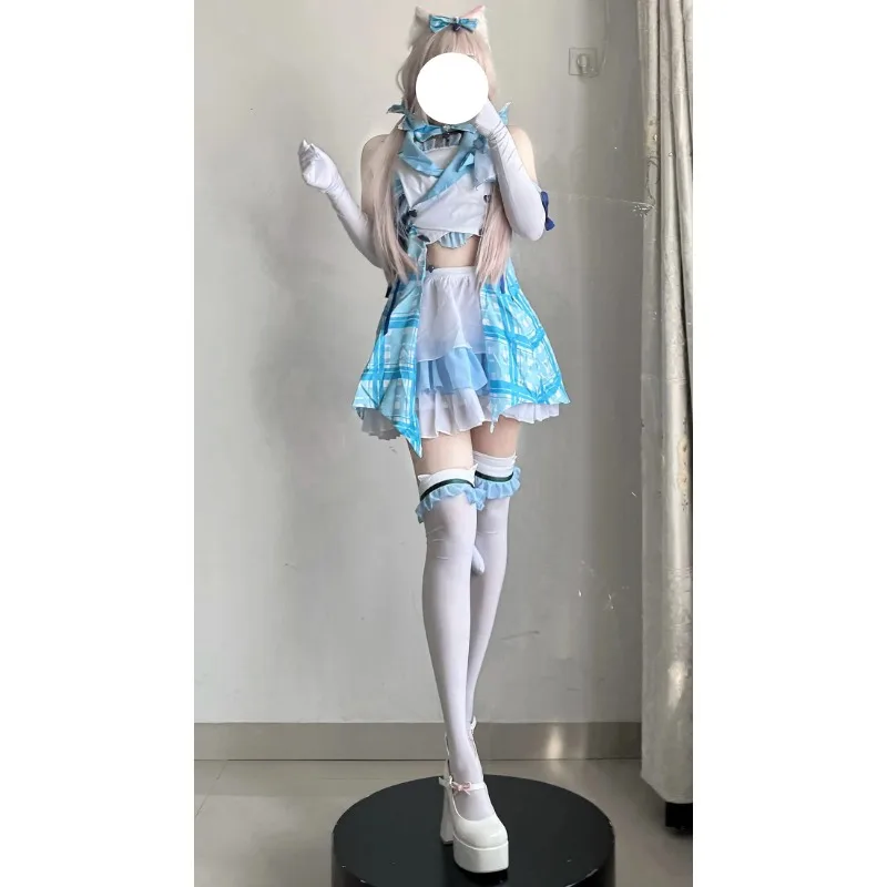 أزياء الفانيليا التأثيرية أنيمي نيكو بارا فستان خادمة جديد أيدول مرحلة الشوكولاتا/فانيليا خادمة مسرحية فستان حفلة الهالوين