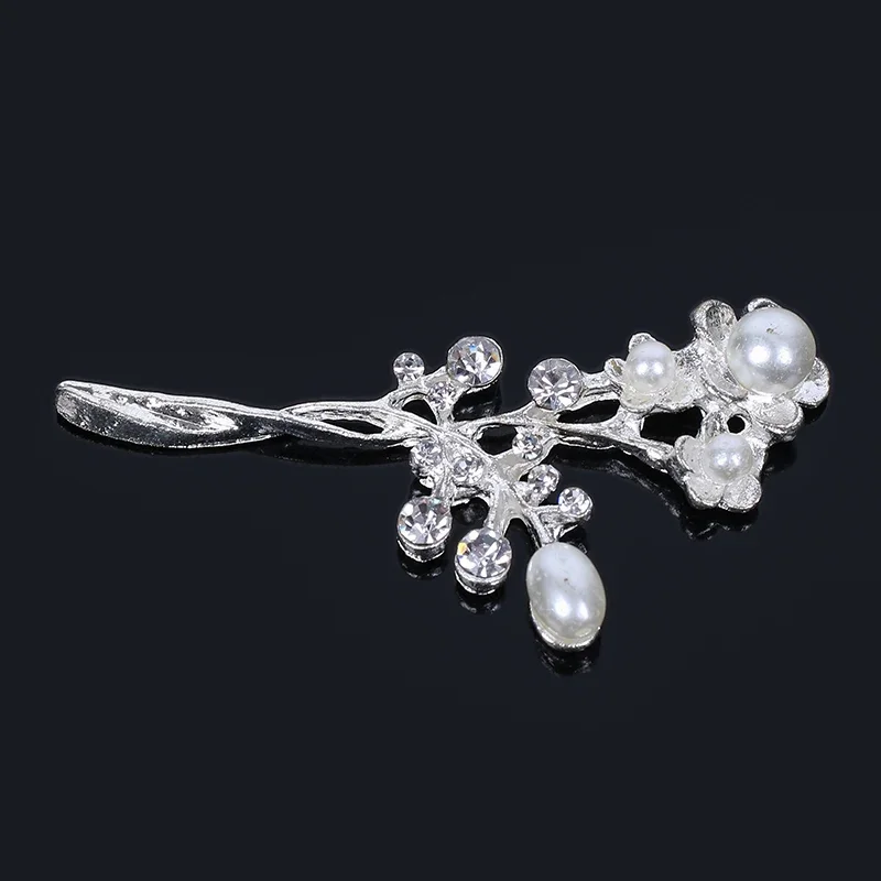 Engood 60Pcs Pearl Rhinestone Bouquet Branch Button Sewing Trim Embellishment Craft Buckle DIY Handmade Hair  Phone Bag Jewelry